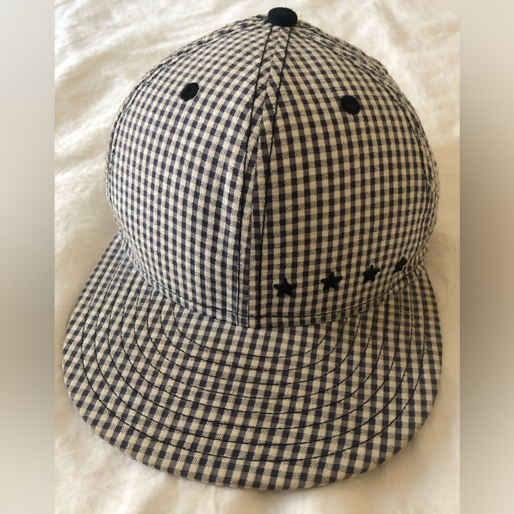 Houndstooth pattern unisex cap, size 7, adjustable, like new